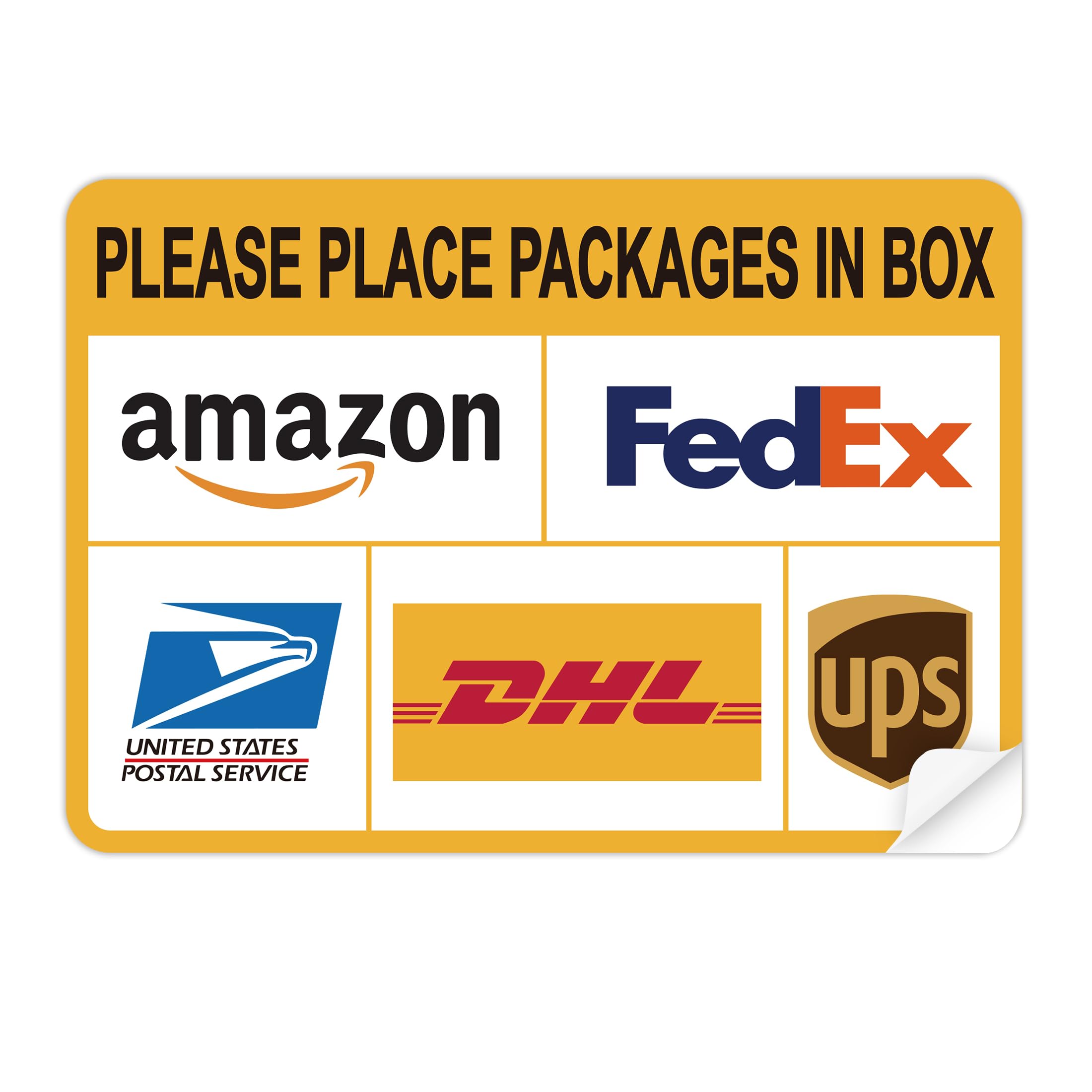 Please Leave Packages and Deliveries Here Sign，Self-Adhesive Weatherproof Delivery Signs for Packages, Please Place Packages in Box for Home，Office，Shop，Box, Door