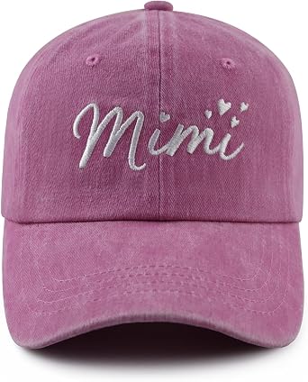 Nana Gigi Mimi Hat for Women, Funny Adjustable Cotton Embroidered Grandma Baseball Cap