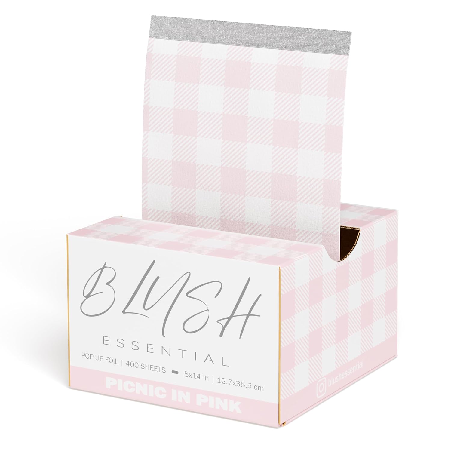 Blush Essential Picnic in Pink Hair Salon Pop Up Foils, Aluminum Foil Sheets for Highlighting and Coloring, Salon Hair Foils, 5"x14", 400 Foil Sheets (LONG FOILS)