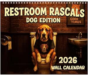 Wall Dogs Calendar 2026 Funny Dogs Calendar 2026 Novelty Toilet Dog