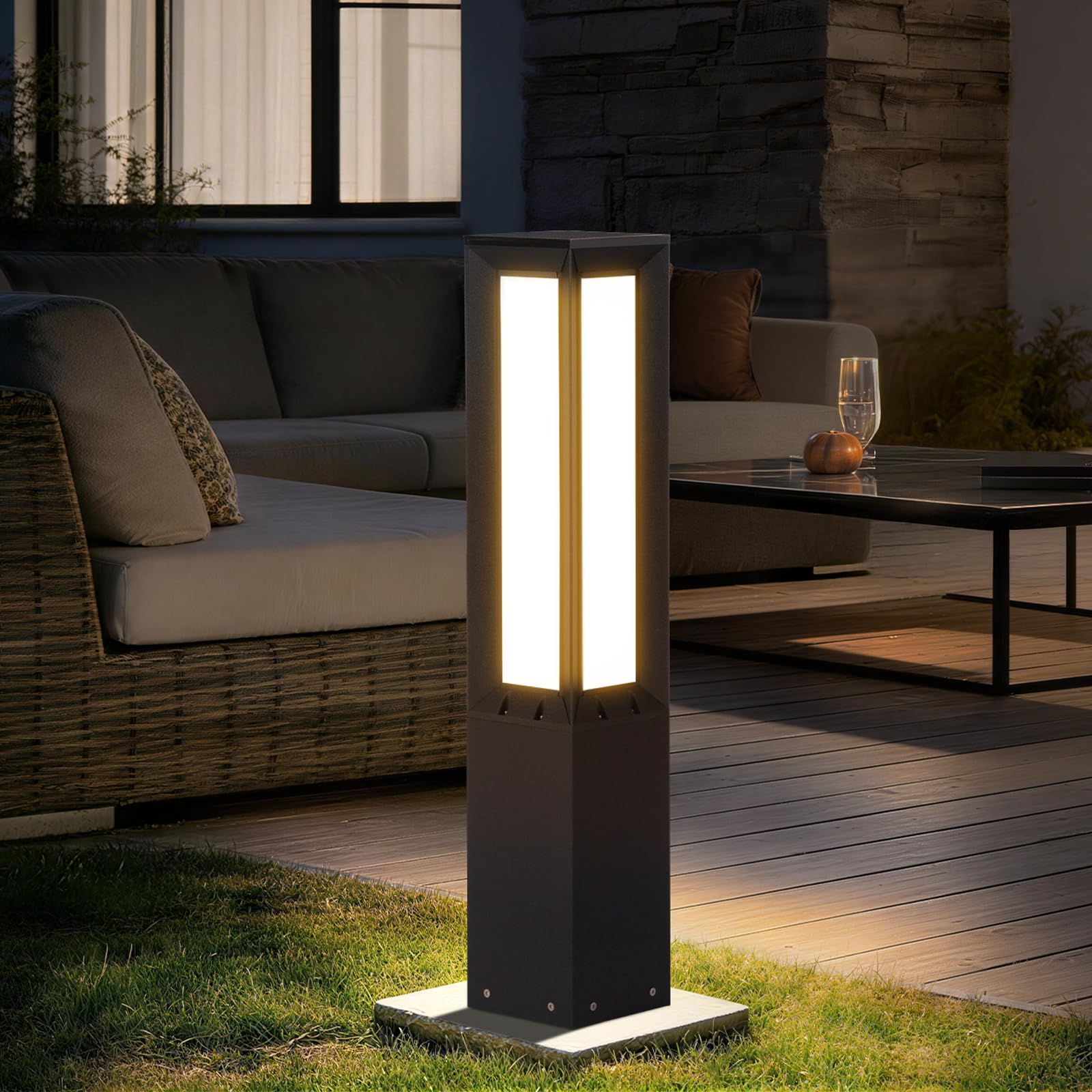 Outdoor Pathway Lights Wired 31 5 Tall Landscape Path Lights AC 100-240V Aluminum Bollard Light IP65 Waterproof Driveway