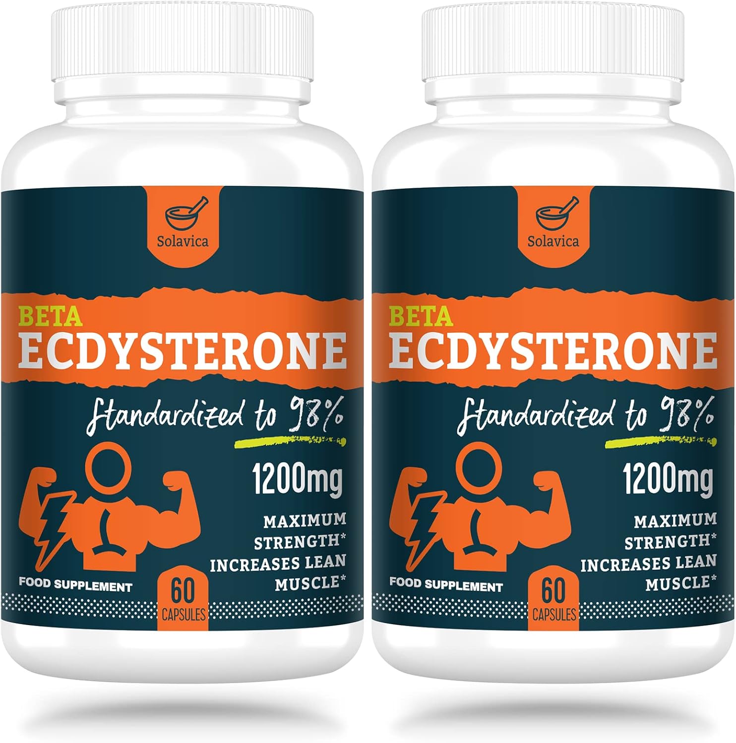 Solavica Beta Ecdysterone Supplement 1200mg (120 Capsules)2 Month Supply98 Maximum Purity