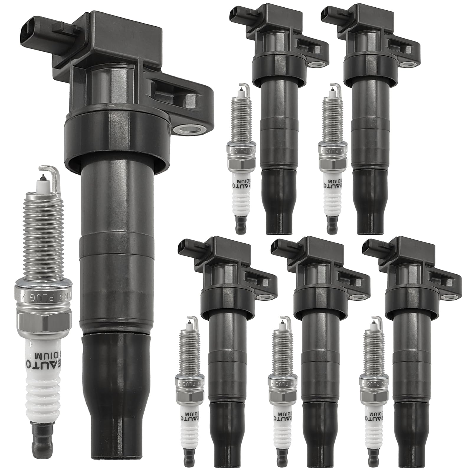 Photo 1 of UF546 Ignition Coil Pack 27301-3C000 and Iridium Spark Plugs Set of 6 Fit for Hyundai Kia Santa Fe/Santa Fe XL Azera Genesis Coupe 2010-2019 Sorento Sedona Cadenza K900 2011-2017 3.3L 3.5L 3.8L V6