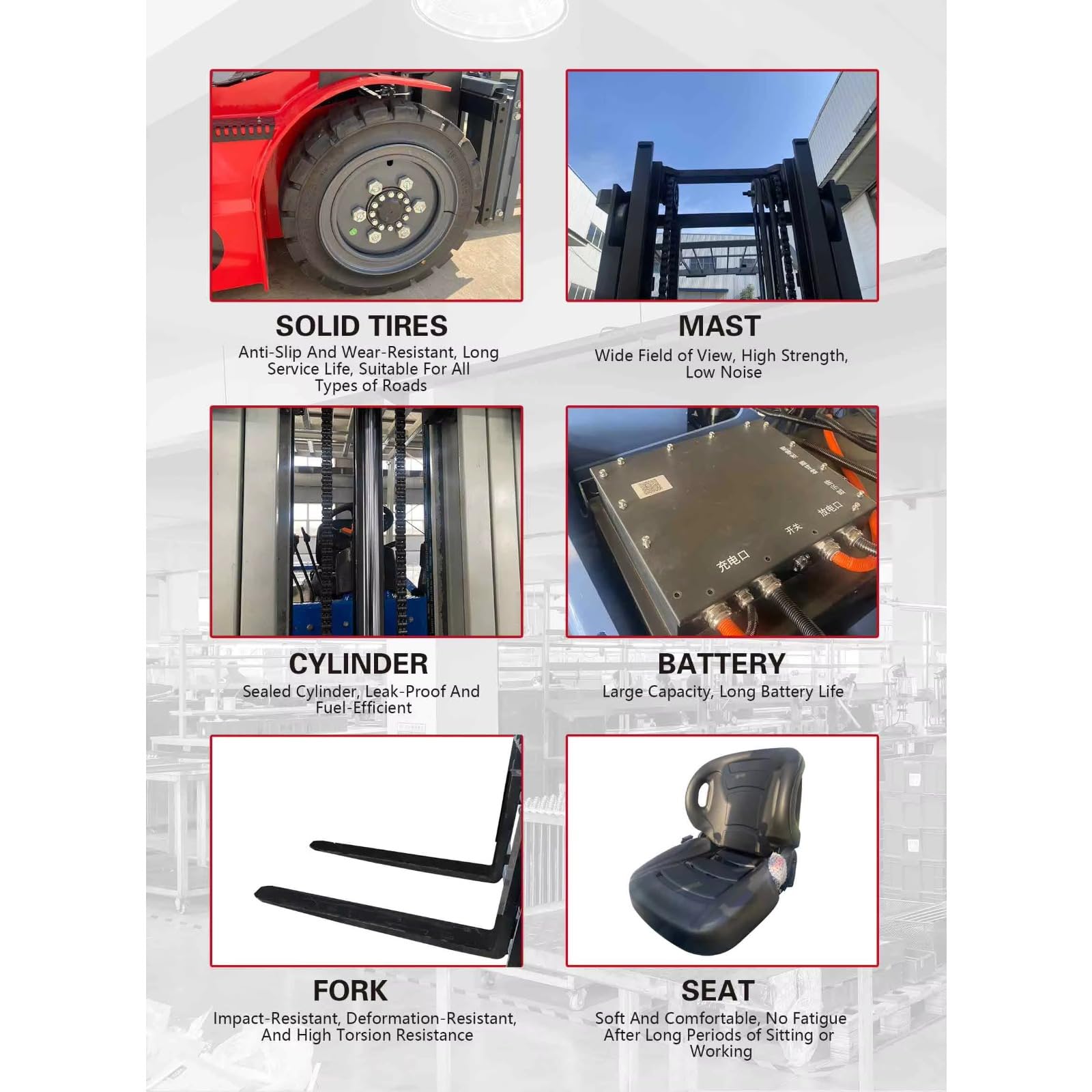 Impilatore di pallet industriali per carrelli elevatori - Carrello elevatore elettrico per la movimentazione dei materiali - Capacità di sollevamento da 1 a 3 tonnellate per corridoi stretti