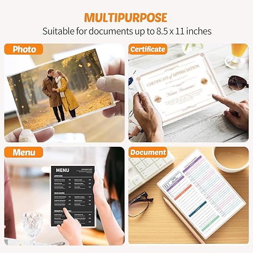 Miniatura 7 de Bolsas de laminación térmica de 9 x 11.5 pulgadas, capacidad para hojas de 8.5 x 11 pulgadas, paquete de 200 películas laminadas calientes de 5 mil,