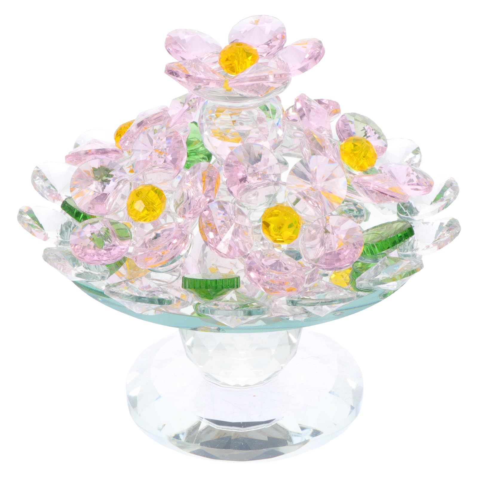 OUNONA Blumentopf und Feiner Verarbeitung Dekoration Kristall aus Zartem Kristall und Hochzeit mit Eleganter Rosa Farbe als Stilvolle Wohndeko für Wohnzimmer
