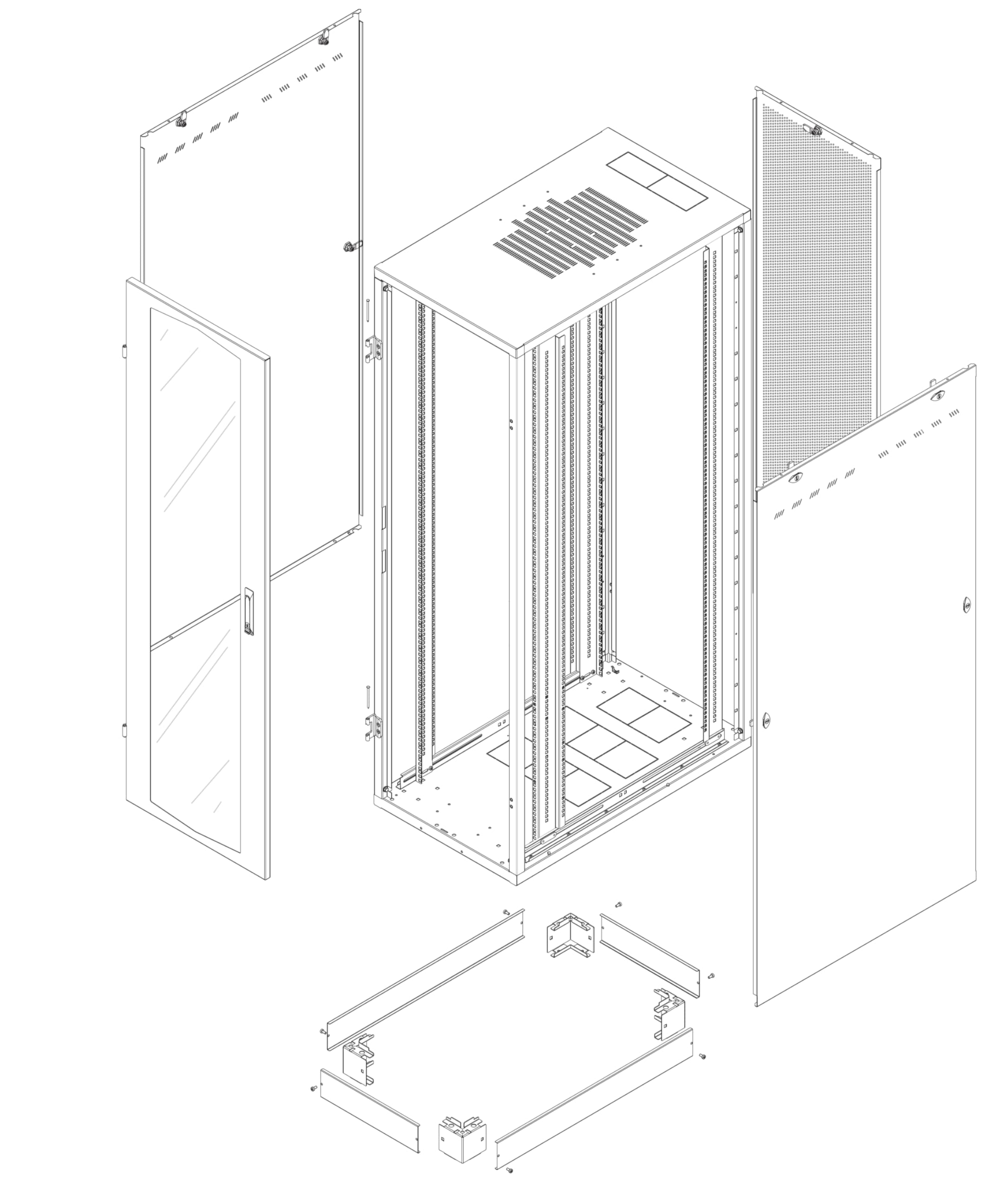 INTELLINET 161293 Armadio Server Rack NextGen 1000 19" 600x1000 42U Nero Nero