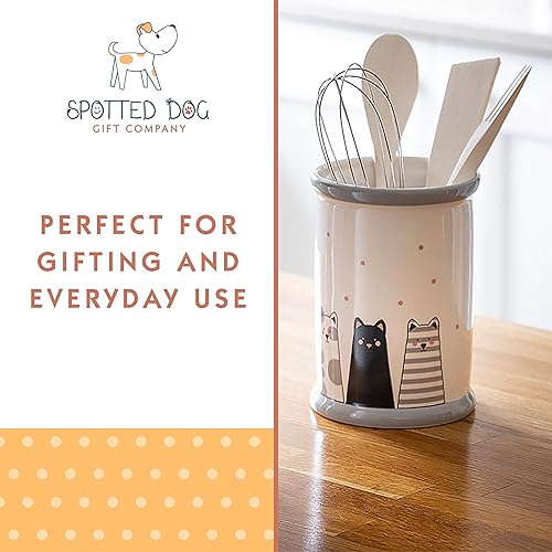 Miniatura 4 de Soporte de cerámica para encimera de cocina, utensilio para encimera, decorativo con temática de gato negro, decoración de cocina para el hogar,