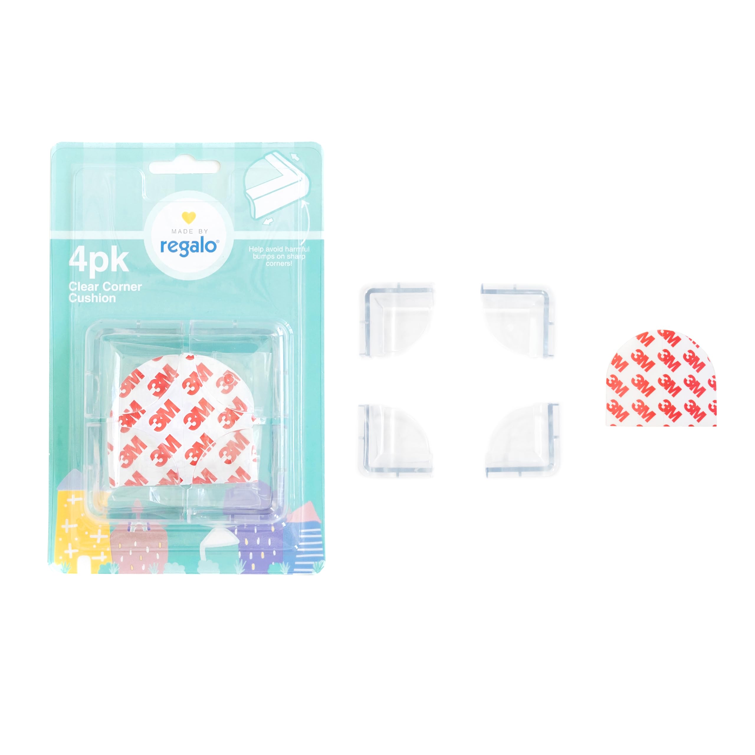 Home Safety Corner Cushion 4pk, Award-Winning Brand, Babyproofing Essential, Clear