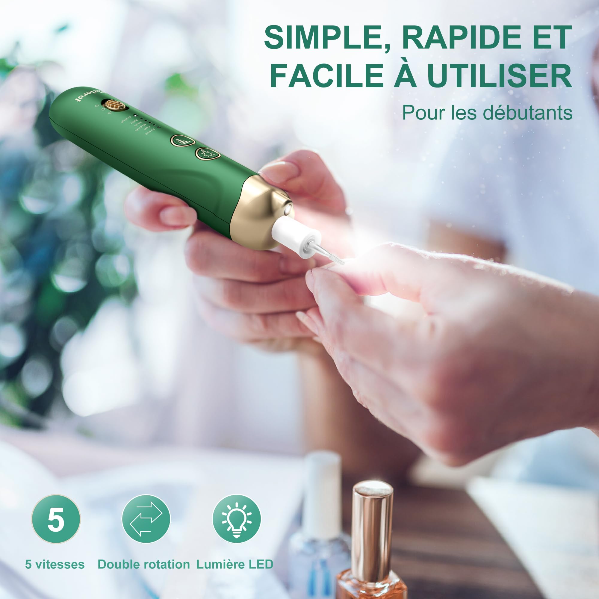 Kit Manucure Pedicure: Eletorot Ponceuse pour Ongles avec 8 Embouts, Limes a Ongles Professionnelle pour Anti Callosités, Set de Manucure Pedicure Electrique pour Le Soin Mains et Pieds