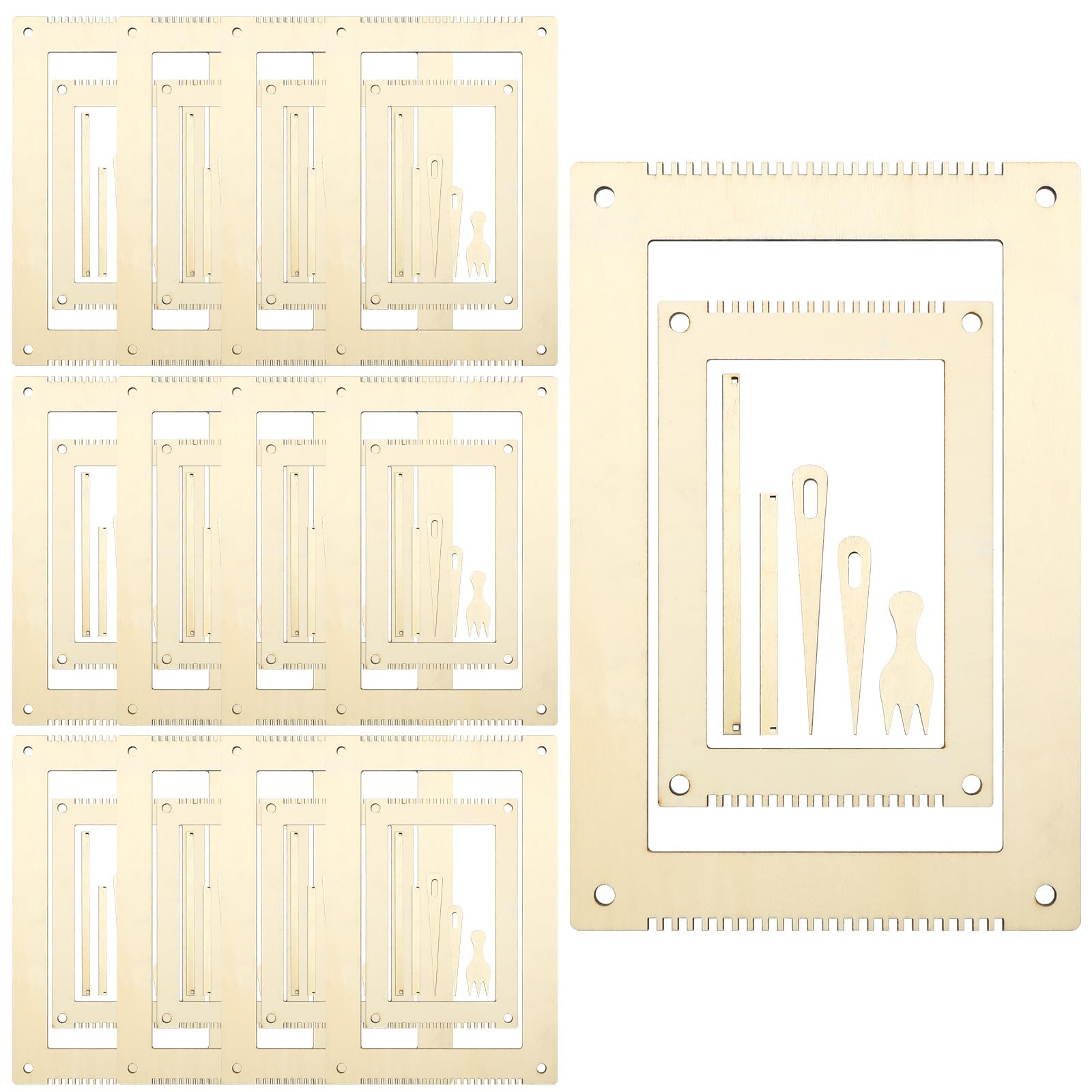 Thyle 12 Sets Wooden Weaving Loom Kit for Beginners with Needles, Comb