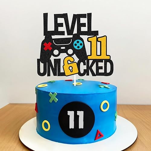 Miniatura 4 de Nivel 11  Desbloqueado Cake Topper Game Controller 11s Cake Decor Happy 11 Birthday Cake Decor Video Play Game Movie Theme Men Women Teenager Bday