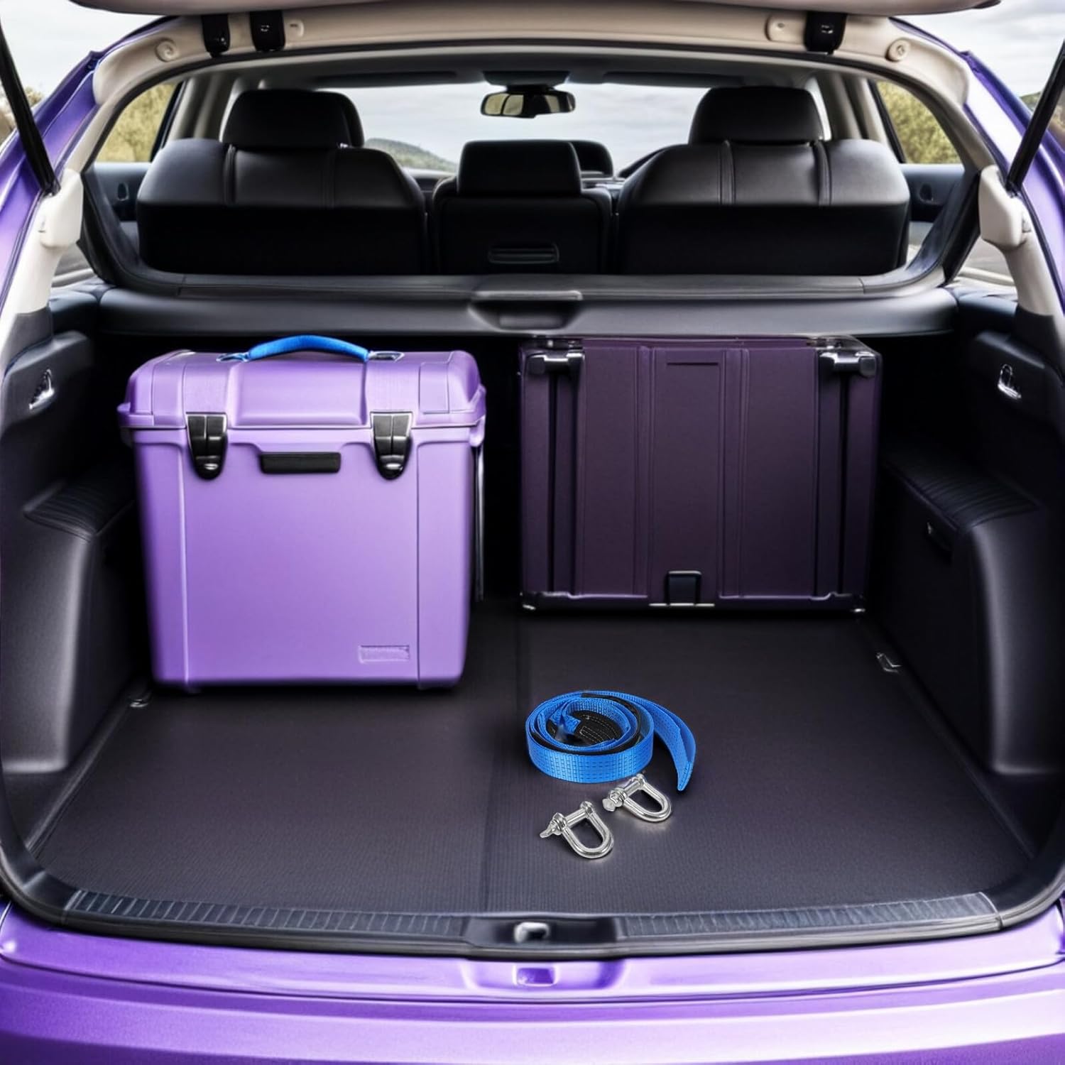 Heavy Duty Reflective Tow Strap with U-Shaped Hook 4m 8t for Off-Road Vehicles and Car Emergency