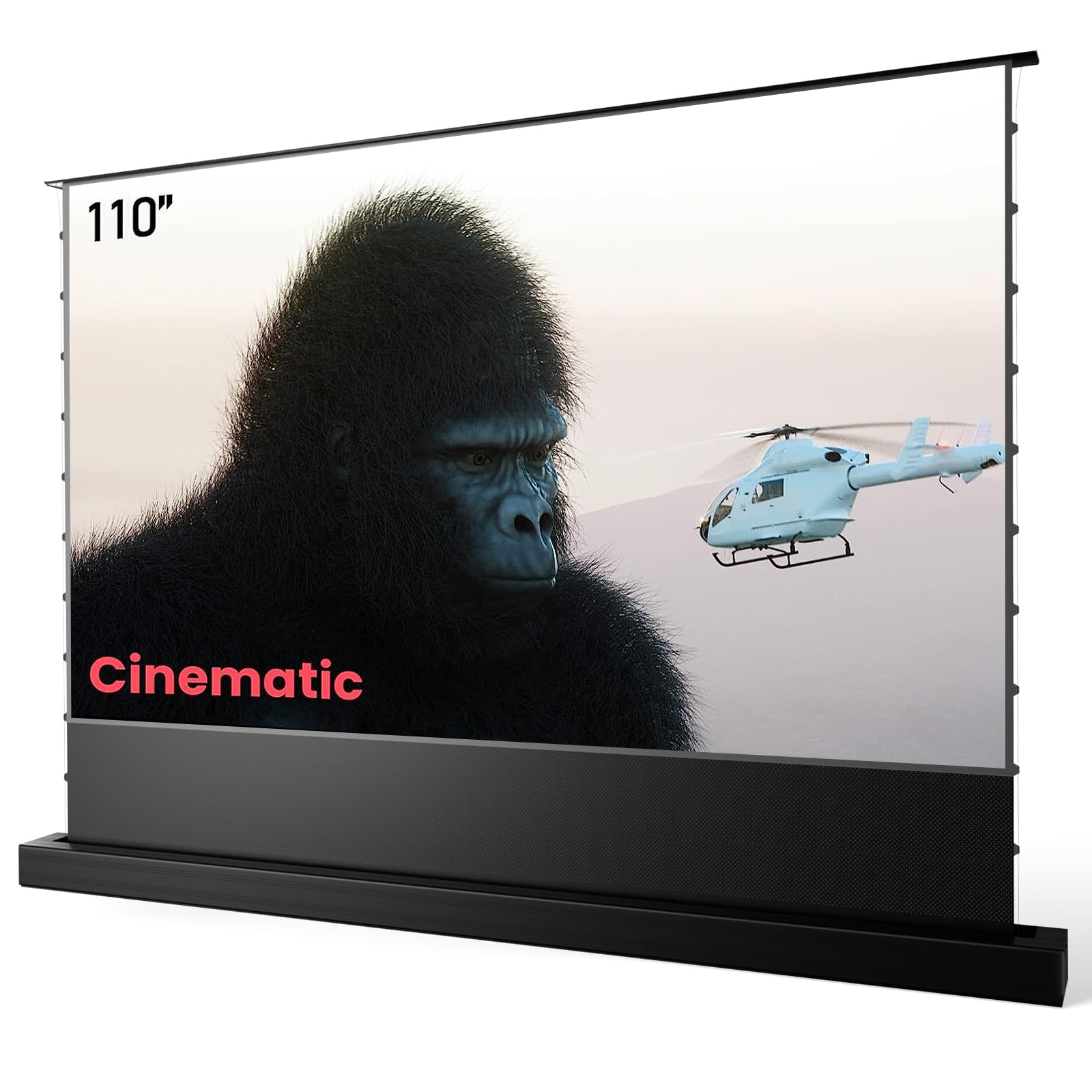 AWOL VISION 110" Motorized ALR Floor Rising Projector Screen for Ultra Short Throw Projector, Projector Screen for Home Theater, 4K/8K Ultra HD, 95% Ambient Light Rejecting,ALR-F211C