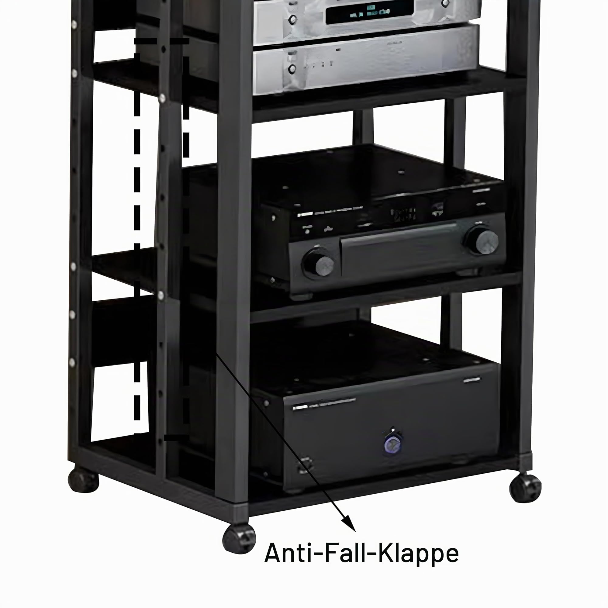HiFi Rack Audio Regal, 5-Stufiger | Audio-Medienständer Medienständer Entertainment-Center Schallplattenständer für Verstärker Plattenspieler Stereo-Receiver