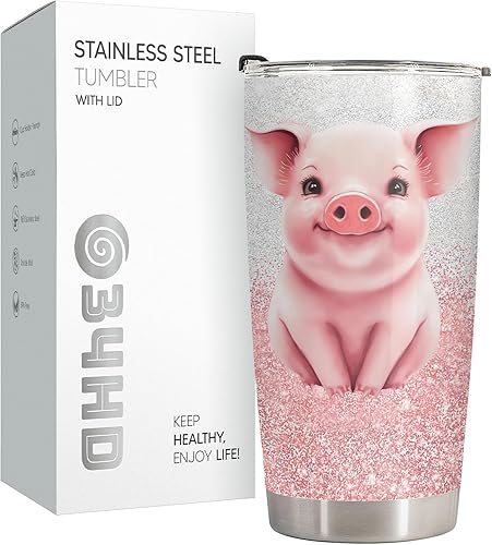 Miniatura 7 de 34HD Just A Girl Who Loves Pigs - Vaso con tapa, 20 onzas, con aislamiento al vacío, para granjero, regalos para mujeres, granjeros, regalos para