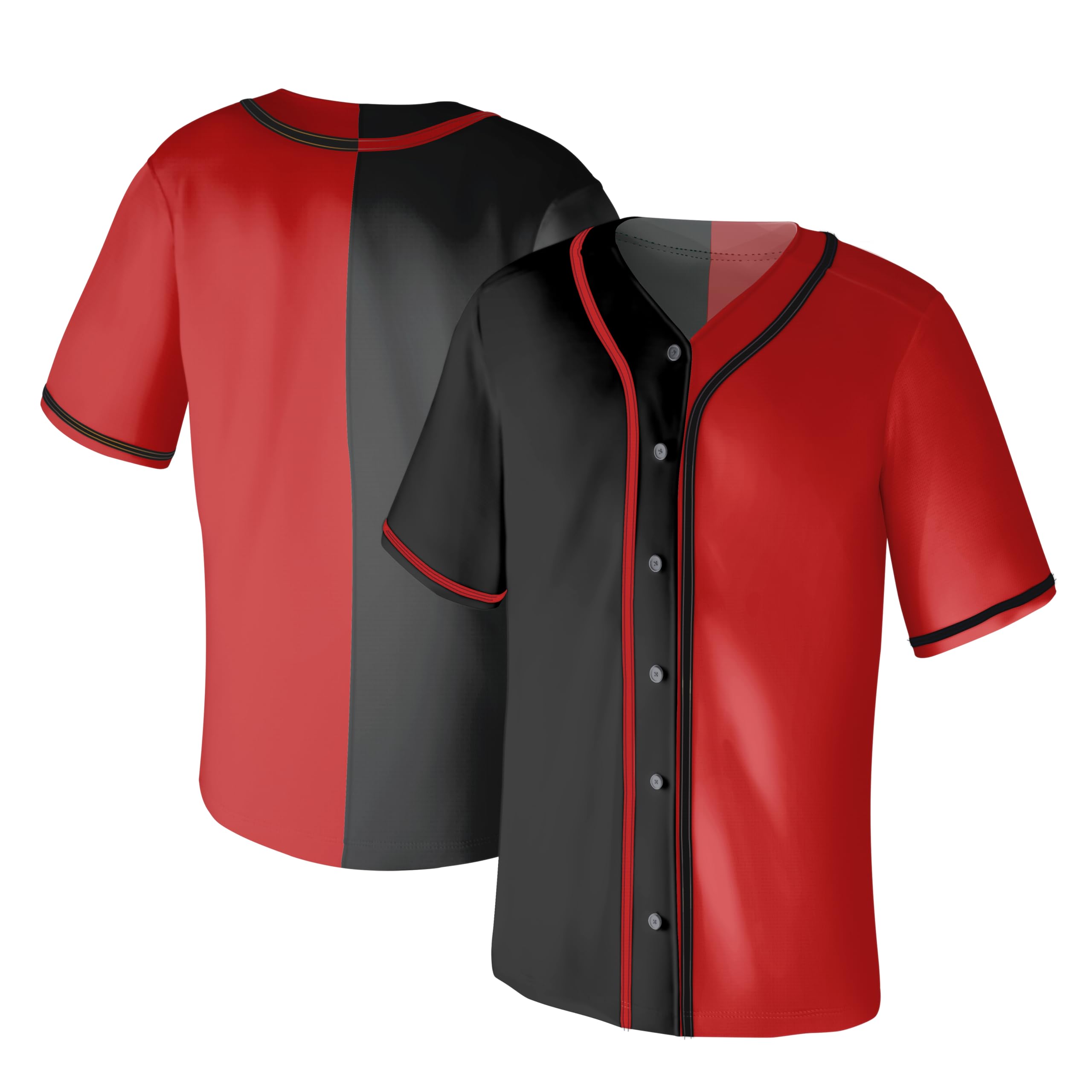 Aizqaoalk Baseball Jerseys Blank for Men Shirts Short Sleeve Hip Hop Sports Casual Button Down Uniforms