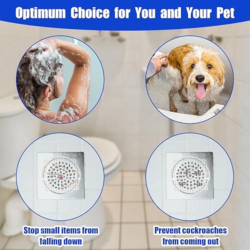Miniatura 5 de 30 unidades de atrapasuelos desechables, prácticos atrapasuelos desechables para drenaje de ducha, impermeable, adhesivo de malla para drenaje de
