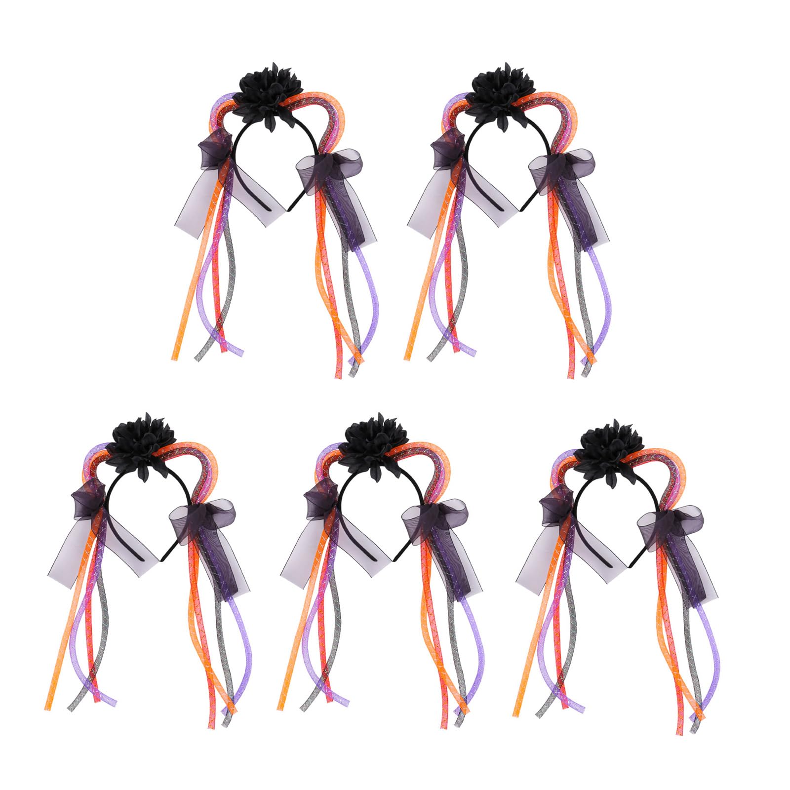Elnwnnkc 5Pcs Halloween Themed Headbands Adjustable Cats Ears Elastic Hairband for Costume Parties Stylish Headpiece Accessory Halloween Cats Ears Headbands