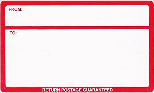 Miniatura 2 de Etiqueta roja para escribir "de a devolución garantizada"  3" por 5"  500 unidades