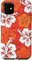 Vista 8 de Carcasa para iPhone 17 con diseño de flores hawaianas tropicales de hibisco naranja Y2K