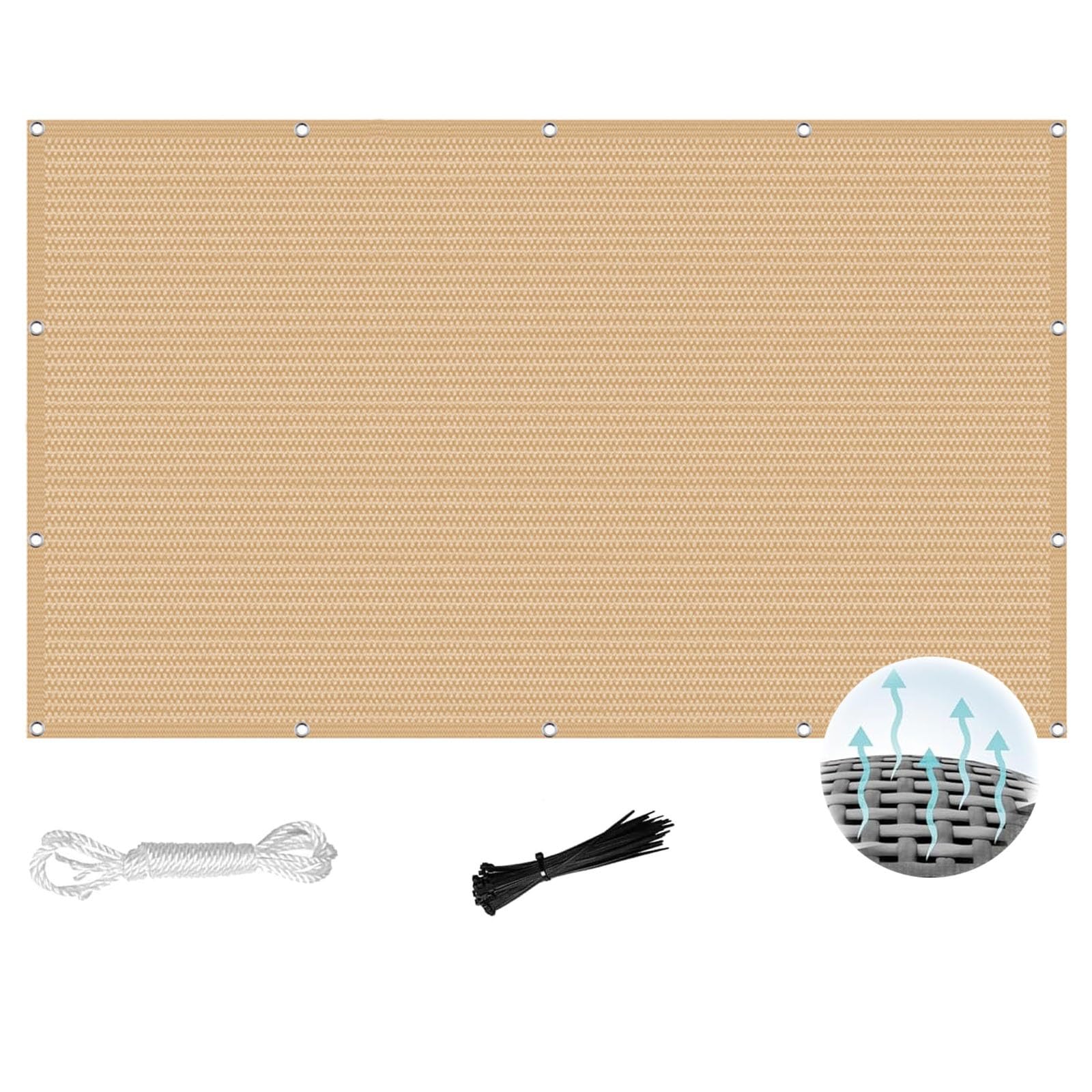 Filet de protection solaire d'extérieur pour balcon et jardin 5.5m