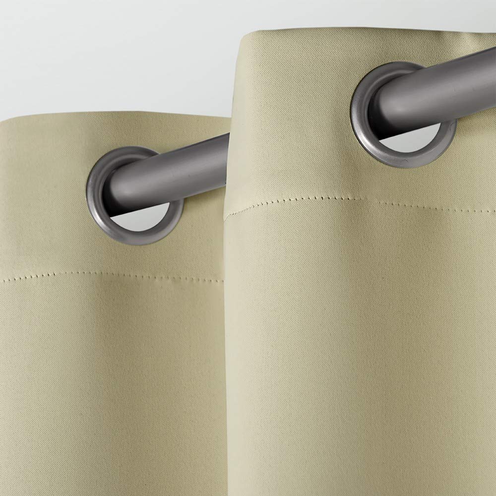 Exclusive Home Curtains Sateen Woven Blackout Grommet Top Panel Pair, Linen, 52x63, 2 Piece, W 52" x L 63" (2 Panels) - Image 3