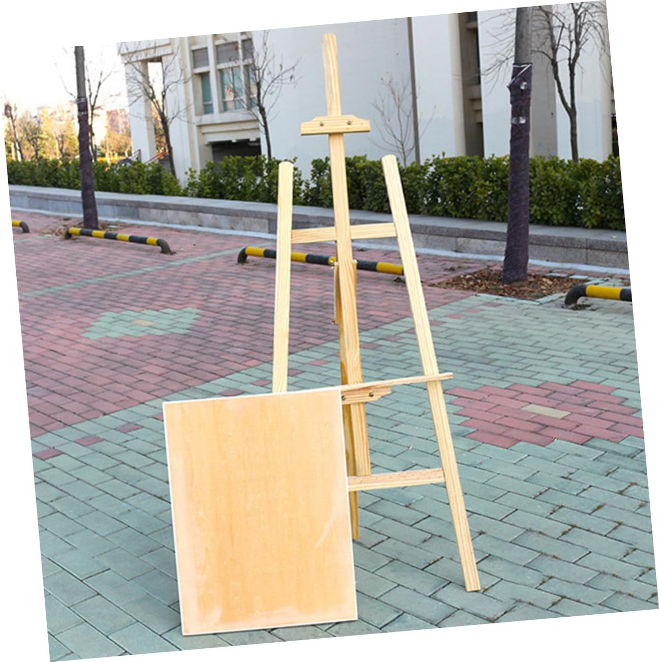 Adjustable Multi-Functional Solid Wood Easel Height Tilt for Indoor Outdoor Use Sturdy Pine Sketch Stand Multi-Purpose Oil Painting Display Without Drawing Board