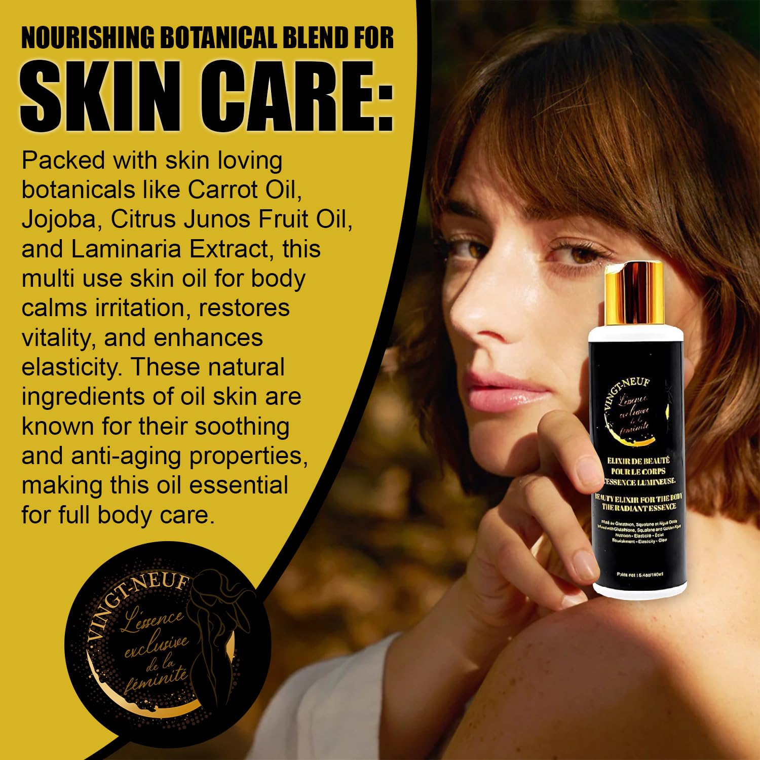 Beauty Elixir Nourishing Body Oil After Shower | Jojoba & Argan Oil | Dry Body Oil for Deep Hydration | Radiant Glow & Smooth Skin | Lightweight Non-greasy With Glutathione (160ml) - Image 2