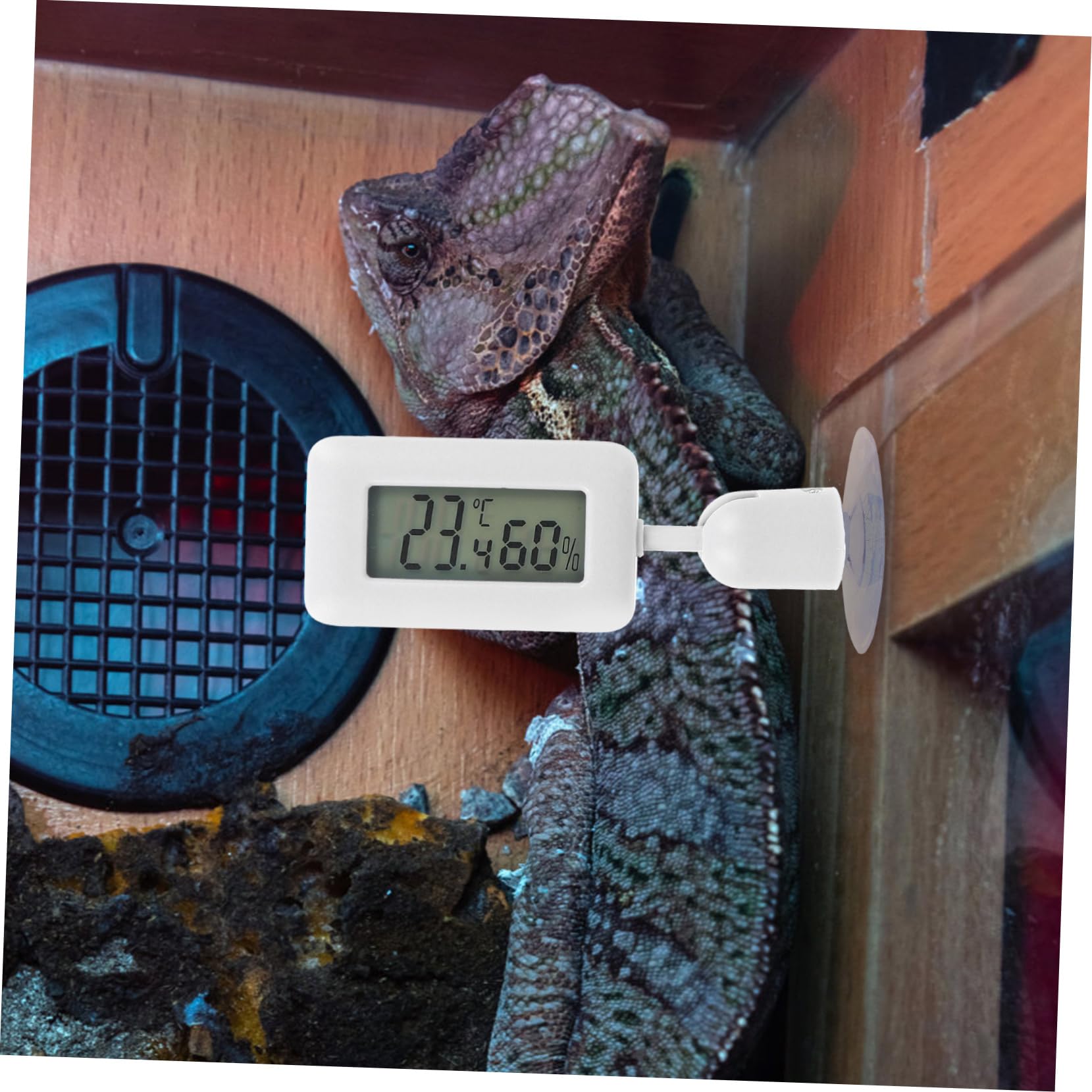 4 Uds Higrómetro De Reptil Medidor De Humedad Digital Dispositivo De Medición De Temperatura Termómetro De Tanque De Dragón Barbudo Mini Higrómetro Medidor De Temperatura Y