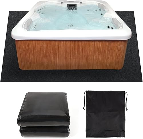 Aboofx Tapete para bañera de hidromasaje, 80 x 80 pulgadas, tapete protector de piscina sobre el suelo, tapete protector de suelo portátil