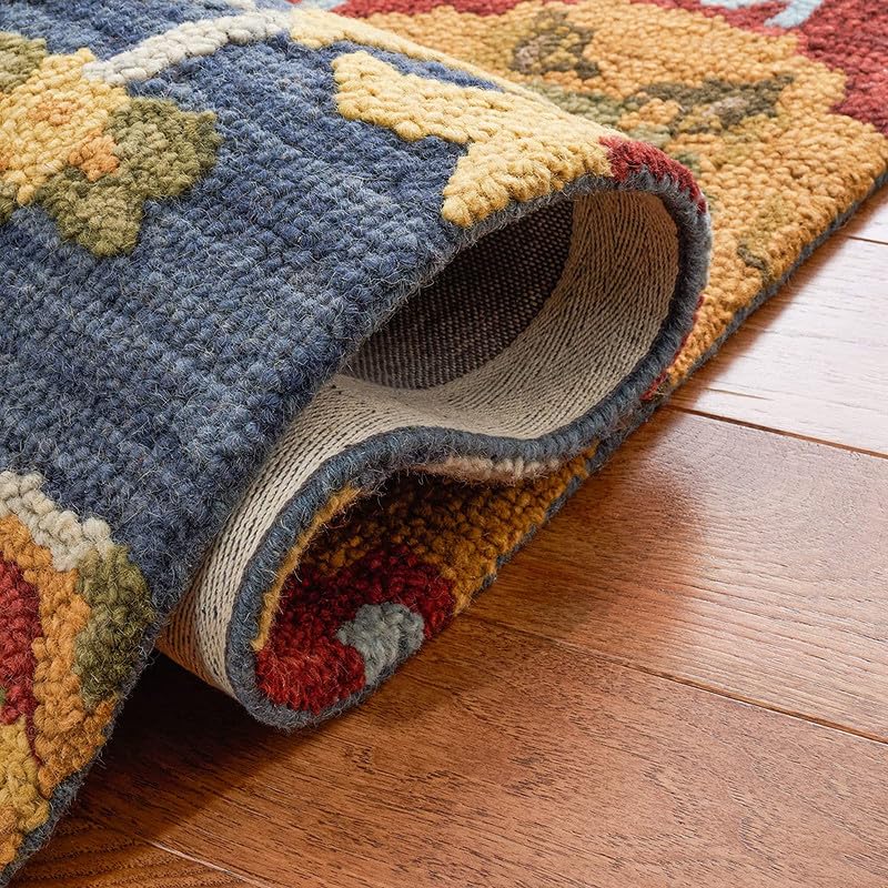 Image of Embossed Handmade GH Wool Thick Geometrical Carpet is a Stylish and Practical Addition to Any Living Room 7X9