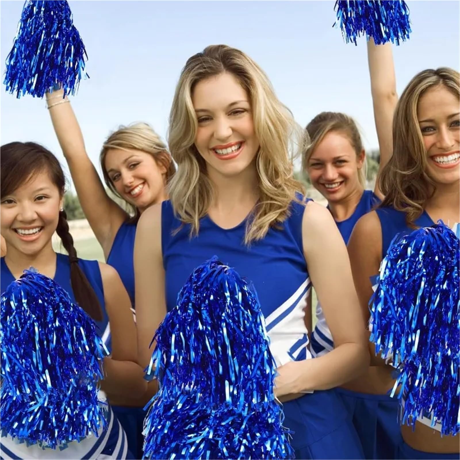 10 paires de pompons pom-pom girl avec poignée Pour Le Cheerleading