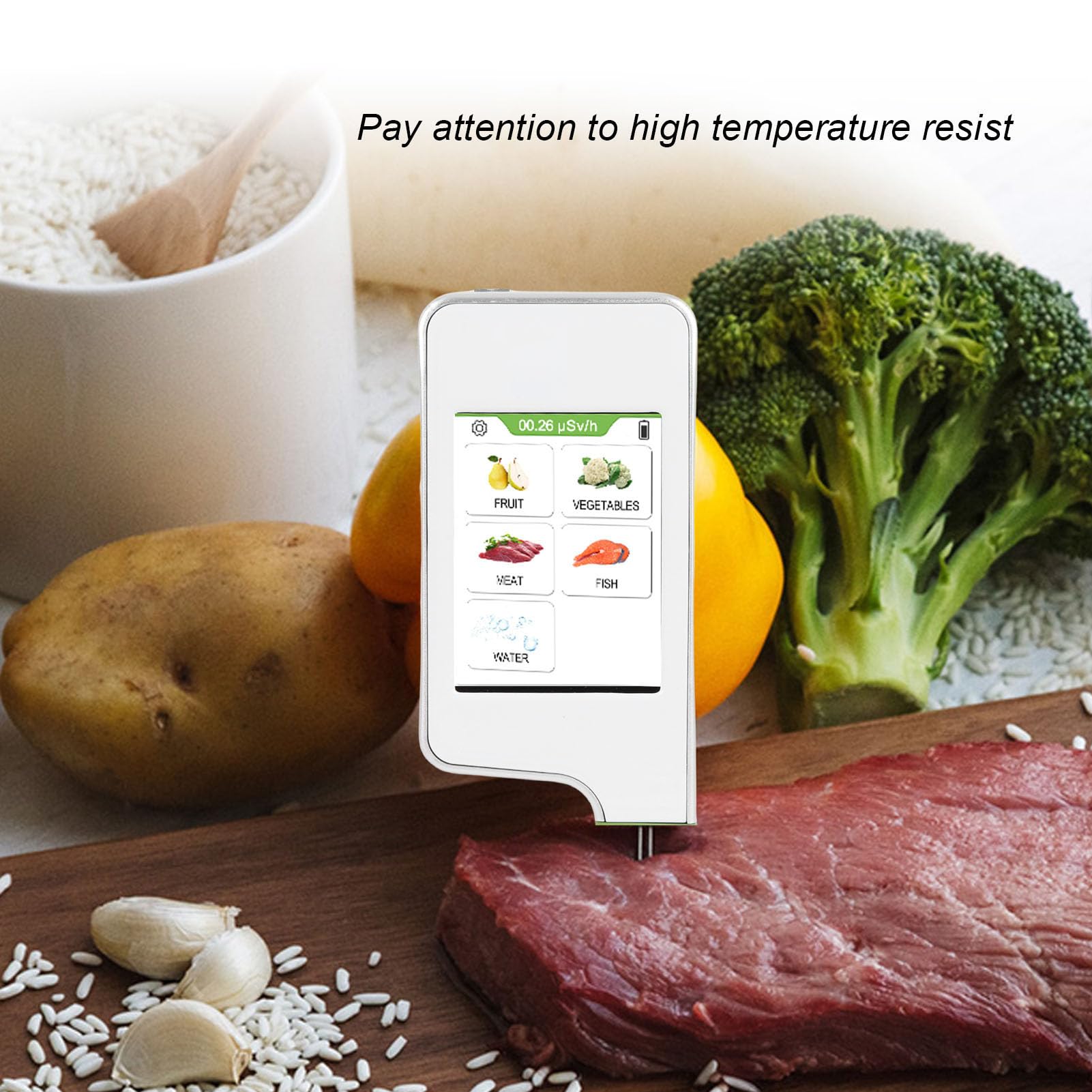 Fafeicy Probador de Nitrato Portátil, para el Medidor de TDS de Detector de Nitrato Digital de Alimentos y Agua con Sonda de Aleación de Prueba Rápida 3s para Frutas de Carne Vegetal