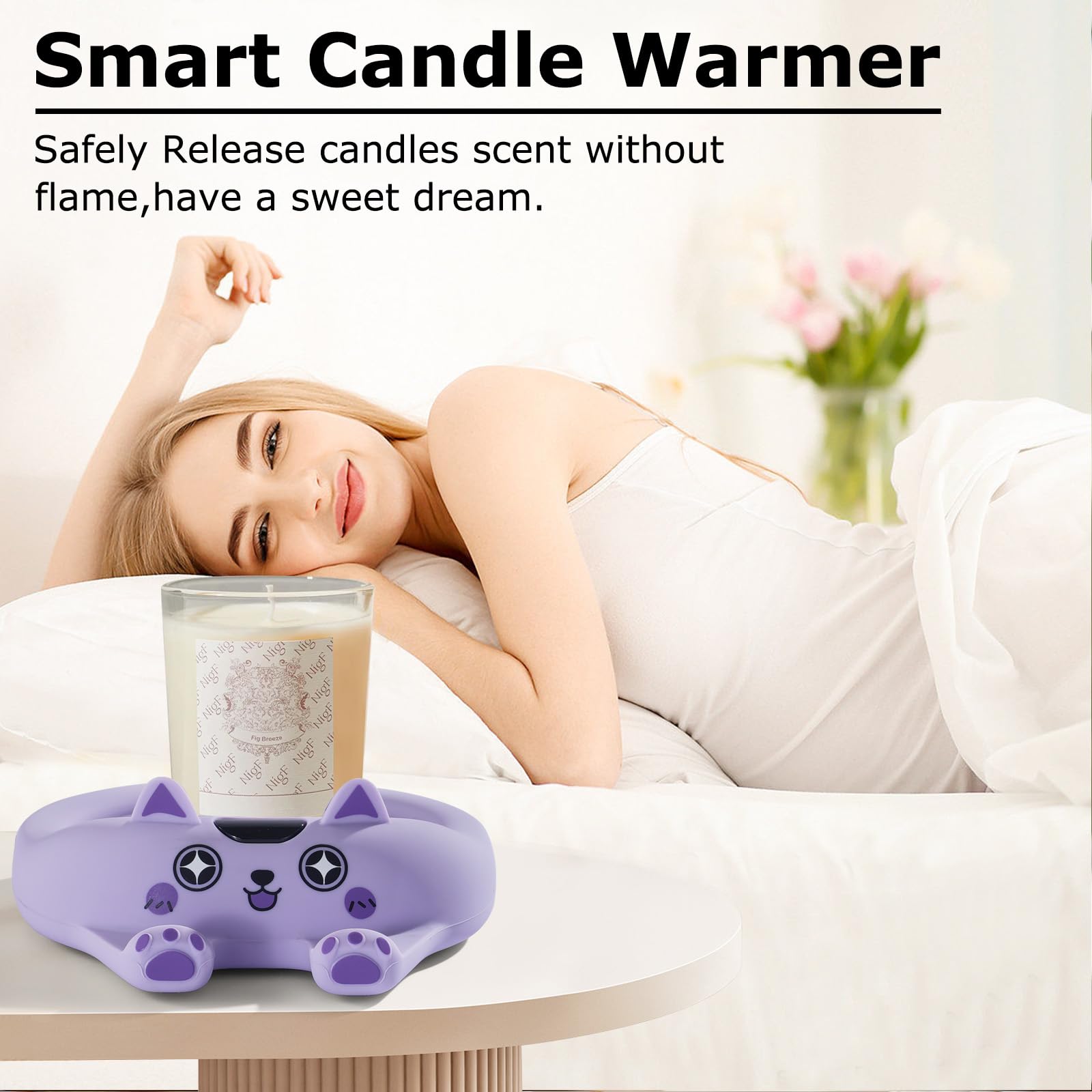 PUSEE Coffee Mug Warmer & Cute Cat Mug Set, Coffee Cup Warmer for Desk with Auto Shut Off, Beverage Warmer with 3 Temp Settings, Candle Warmer Coffee Warmer with Mug Set for Christmas & Birthday Gifts