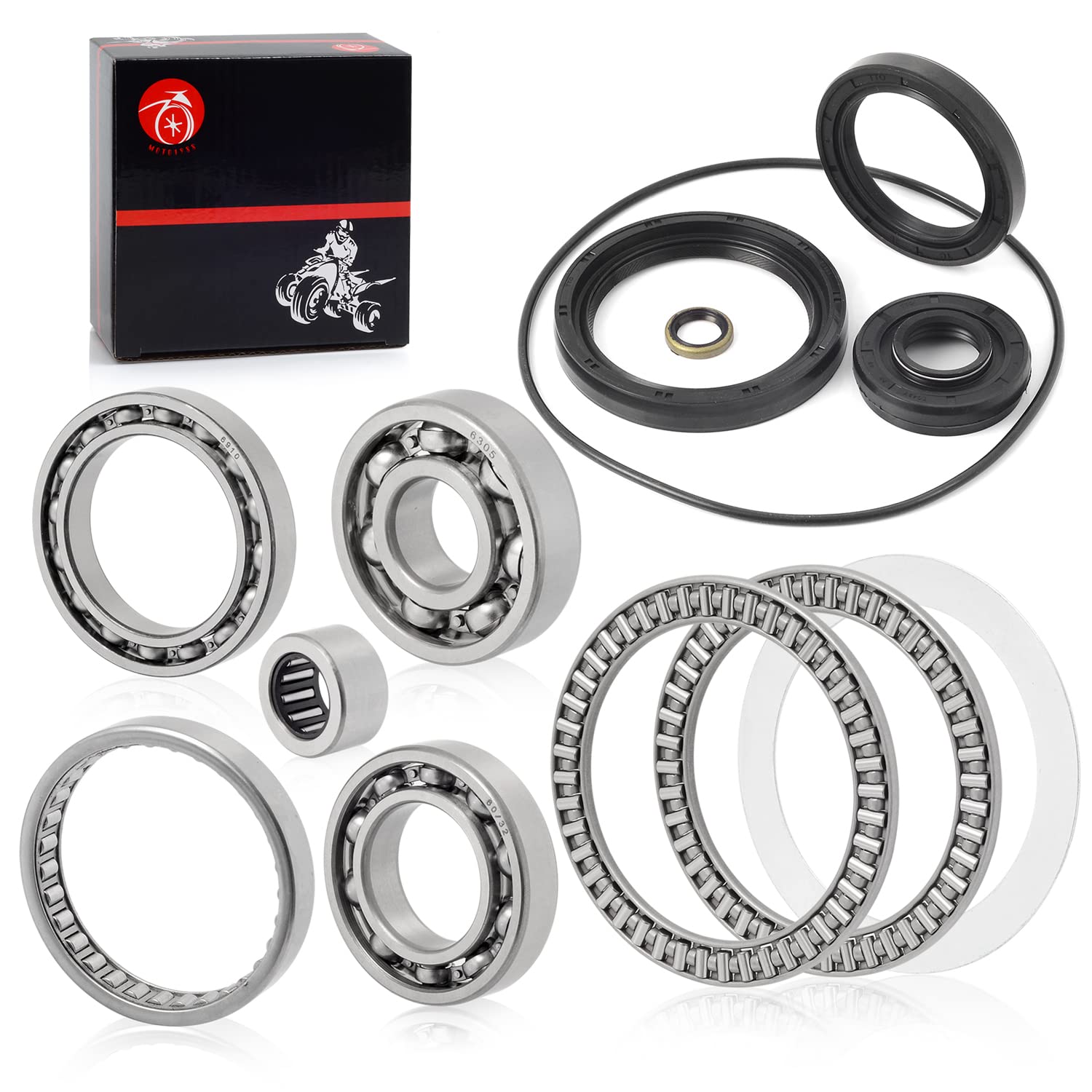 Front Differential Bearing Seal KIT Compatible with Kawasaki Brute Force 650 750 KVF650 KVF750 4x4 4x4i Prairie 360 650 700 KVF360