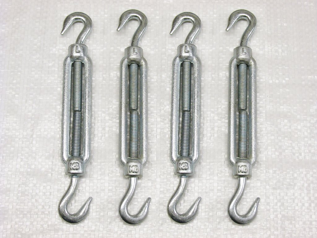 SecureFix Direct Galvanised Forged Straining Screw Hook Hook M8 X4 (Caravan Turnbuckle Open Body) from B&Q
