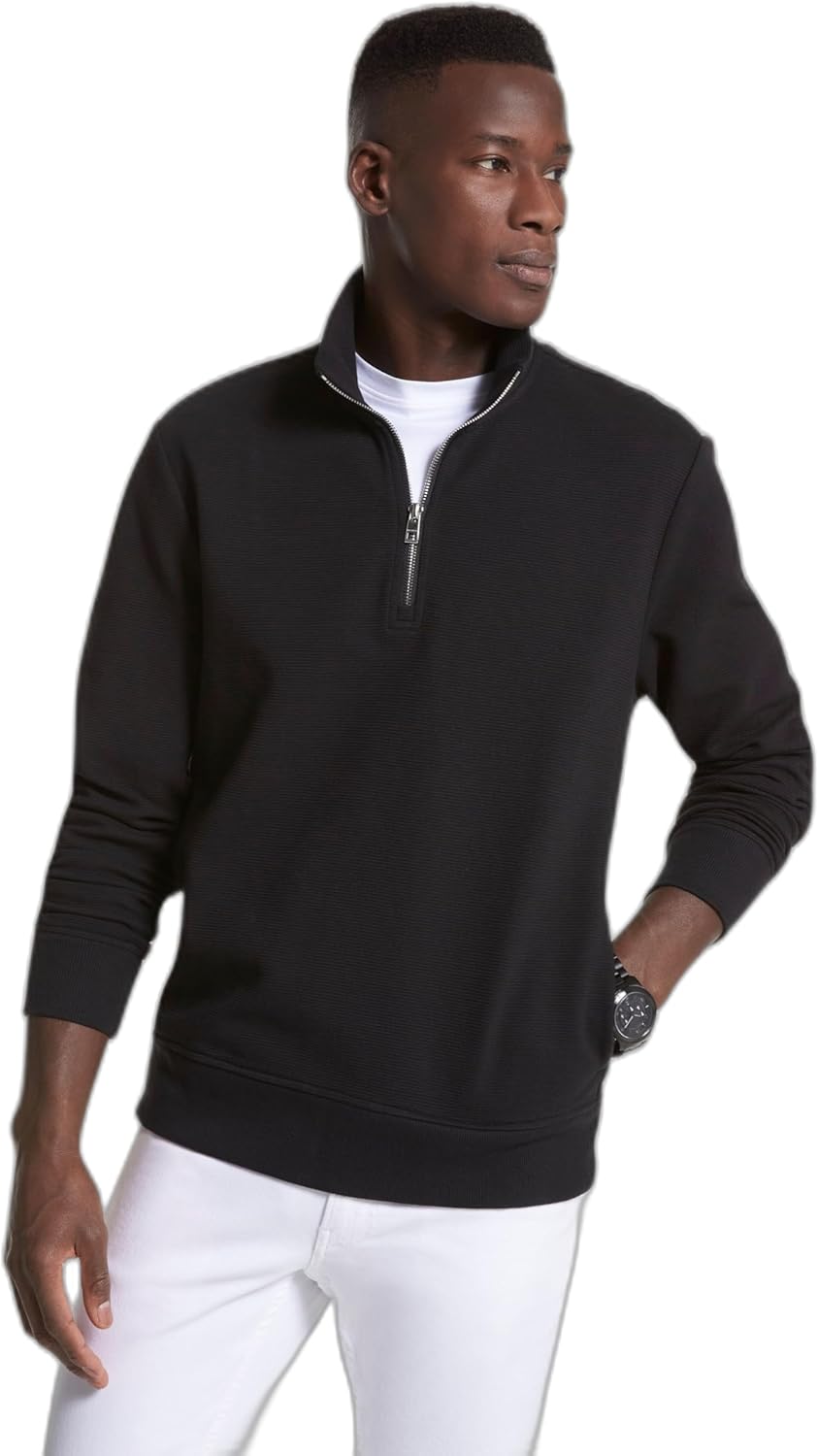 Michael Kors Men's Solid Textured Quarter Zip