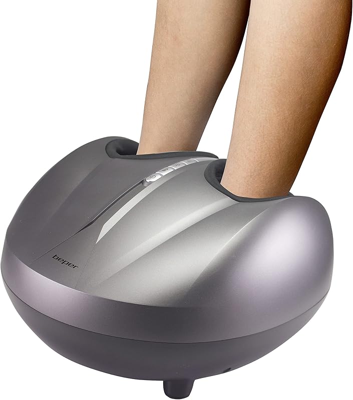 Beper P302MAS050 Shiatsu Foot Massager with Heat and Air Compression, 3 Intensities, 2 Selectable Heat Levels, Remote Control Included, Perfect for Home and Office Stress Relief