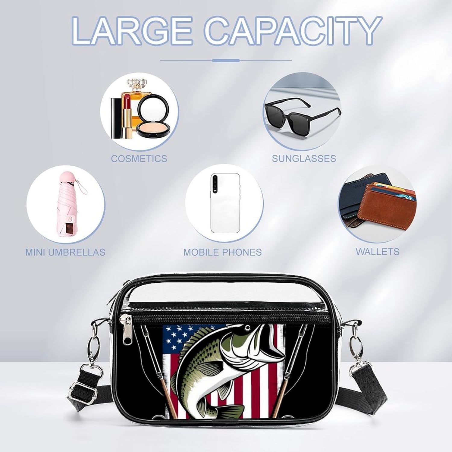 Fashion Waterproof Shoulder Bag Clear Shoulder Handbag With Adjustable Strap - Image 3