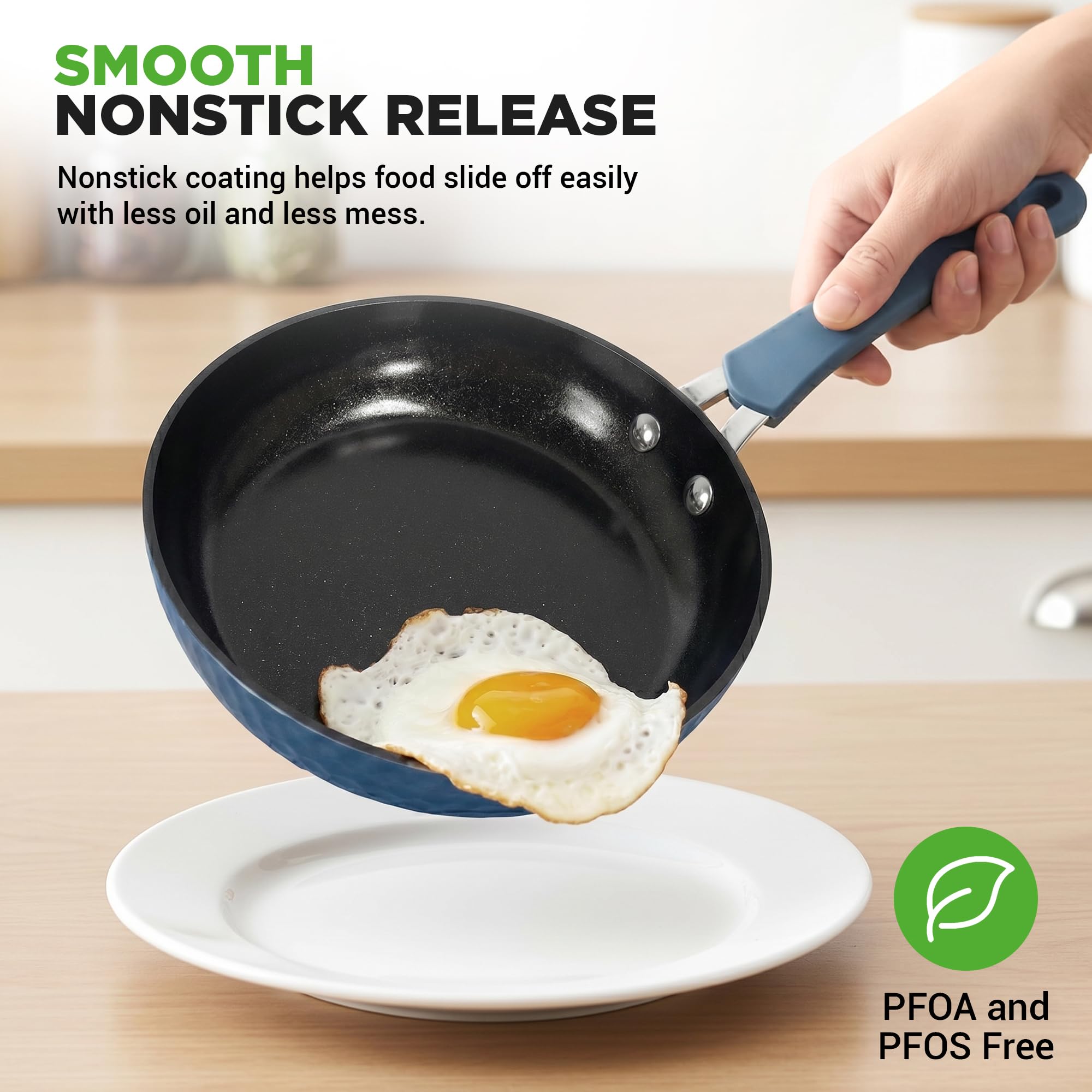 NutriChef Zestaw garnków i patelni, nieprzywierające naczynia kuchenne z powłoką ceramiczną, ergonomiczne uchwyty, gotowe do indukcji, zawiera rondel, piekarnik holenderski, duże i małe patelnie