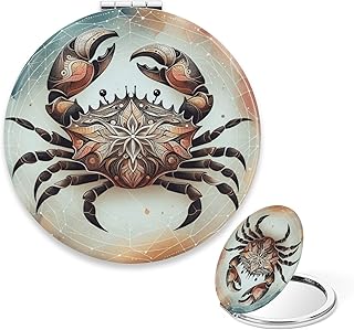 Small Compact Mirror for Purse, Cancer Crab M...