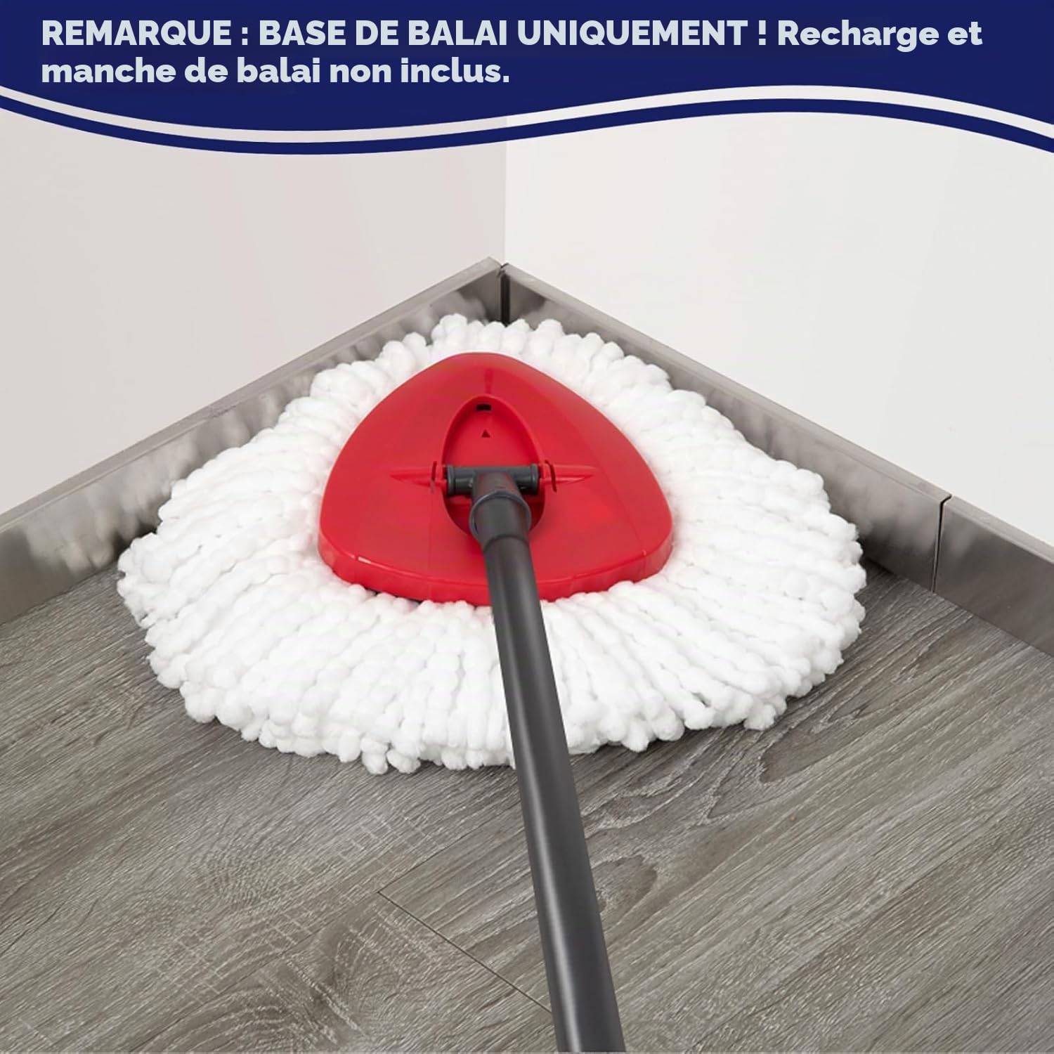 Tête de balai rotative rouge pour balai Vileda All Turbo 2 en 1, disque rotatif triangulaire pour balai à franges Turbo Smart/EasyWring&Cleaning – Base de balai en plastique