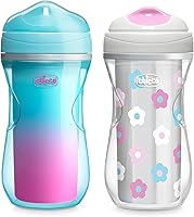 Chicco Insulated Rim Spout Sippy Cup 9oz 2-Pack - Spill-Proof, Bite-Proof, Double-Wall for Toddlers 12m+ Dishwasher Safe