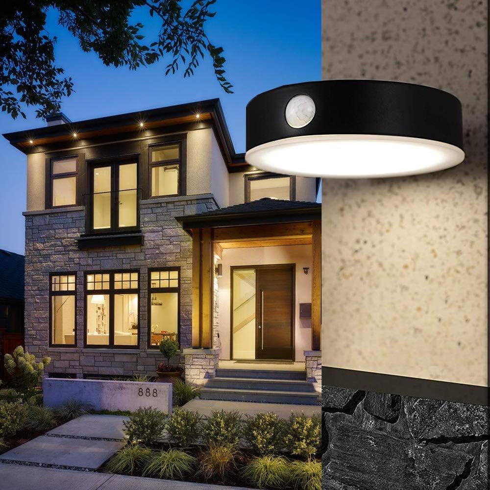 LEDMyplace 3W Smart LED Solar Wall Lamp with PIR Sensor, 4000K Cool White, 600 Lumens, Wide Angle 90°, Auto Sensing, Solor Powered Waterproof Outdoor Lighting for Home, Office