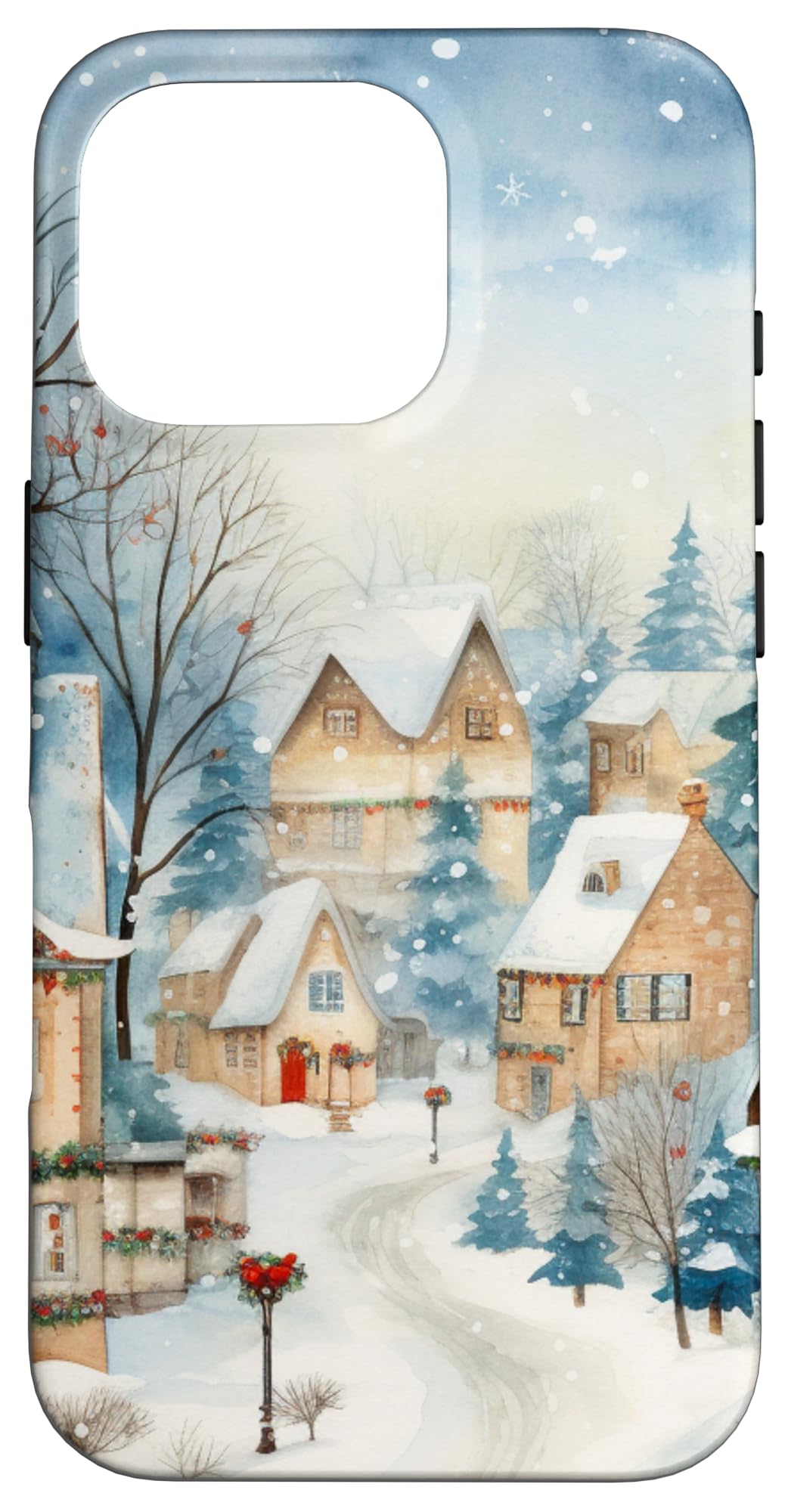 winter snow Christmas tree covered with snow and country Case for iPhone 16 Pro