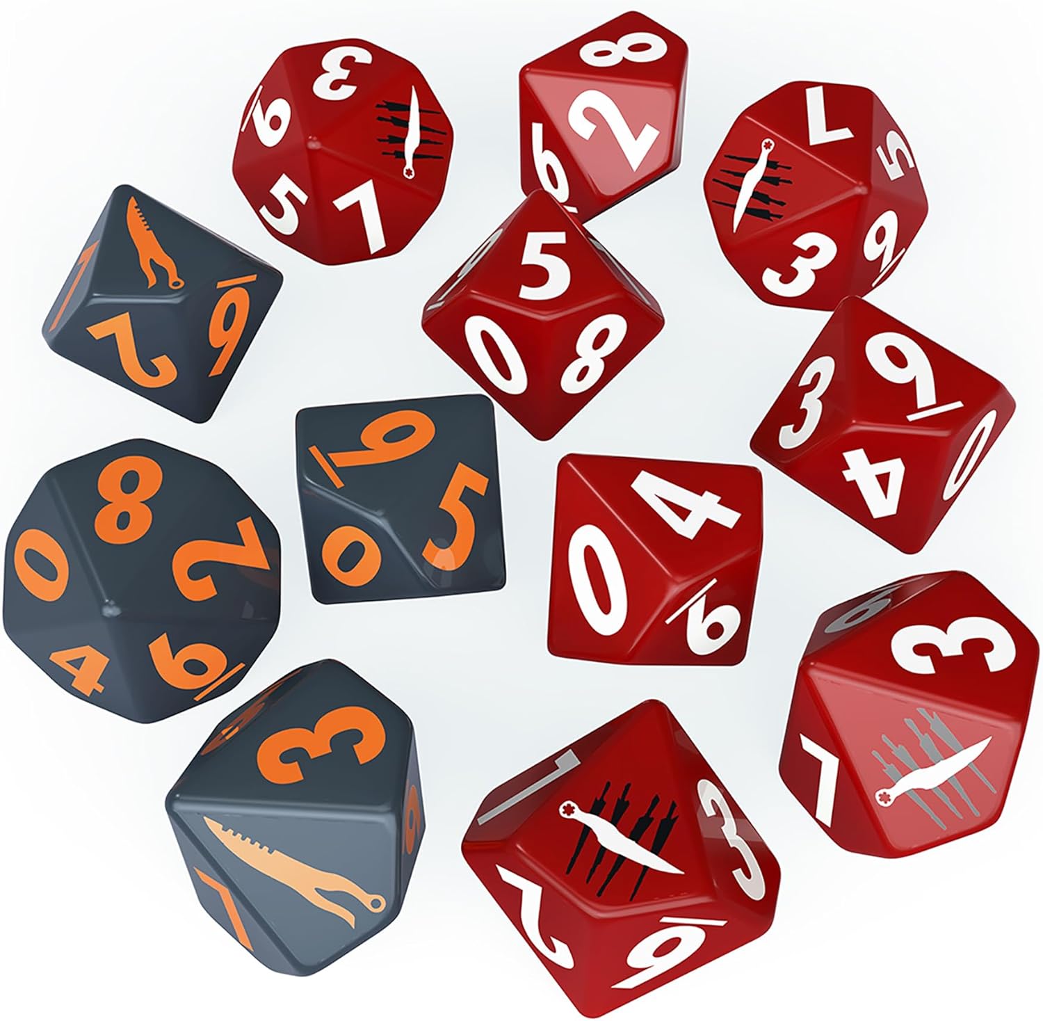 Modiphius Entertainment: Fallout Factions: Dice Sets - The Operators - 12 Engraved Dice, Tabletop Miniatures Game Accessory, Officially Licensed