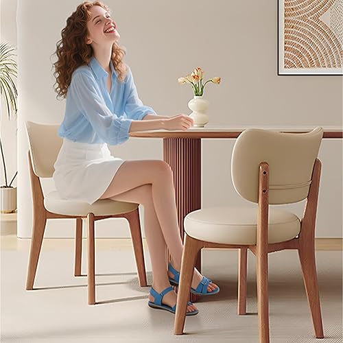 Miniatura 2 de Sillas de comedor de madera maciza, juego de 2 sillas de comedor modernas de mediados de siglo con marco de madera y sillas de comedor tapizadas