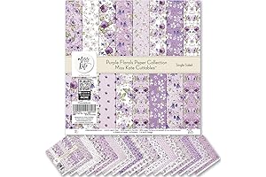 Pattern Paper Pack - Purple Florals - like Watercolor Floral Flower - 12x12