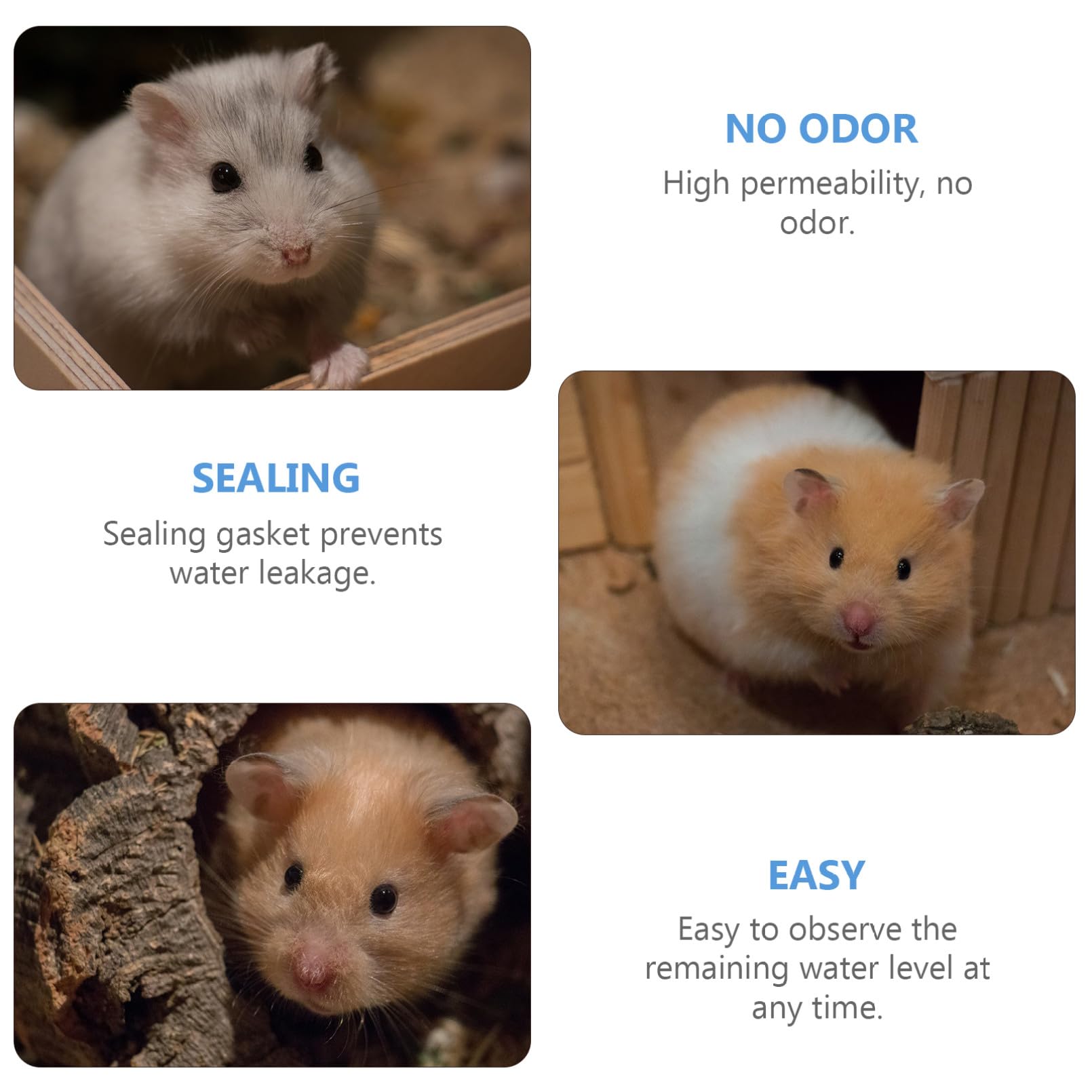 2 Juegos De Bebederos Colgantes Resistentes para Mascotas con Boquilla para Facilitar El Consumo De Agua para Hámsteres (4 Unidades)